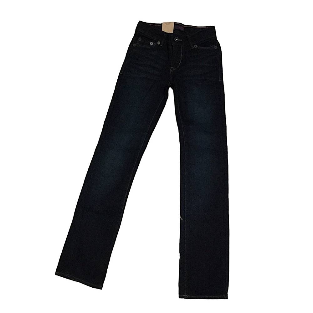 LEVI’S Girls sz 7 Slim Straight Leg Jeans Dark Wash NWT